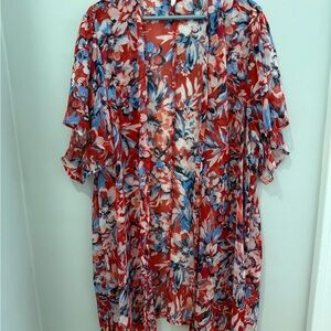 Maurices Multicolor Floral Kimono